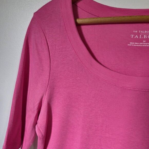 NEW W/O TAGS TALBOTS THE TALBOTS TEE PINK SCOOP NECK TEE SIZE M - Picture 5 of 15